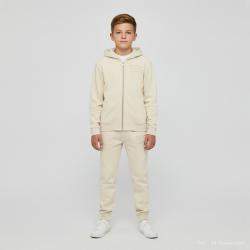 Pre Owned Burberry Kids Beige Cotton Knit Hoodie and Sweatpants Set 12 Yrs 