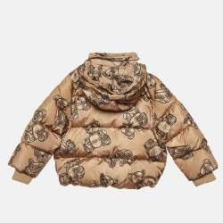 Pre Owned Burberry Kids Brown Thomas Bear Print Puffer Jacket 3 Yrs