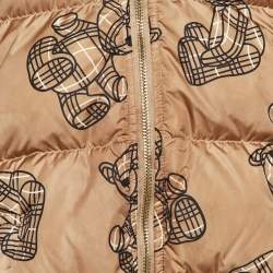 Pre Owned Burberry Kids Brown Thomas Bear Print Puffer Jacket 3 Yrs