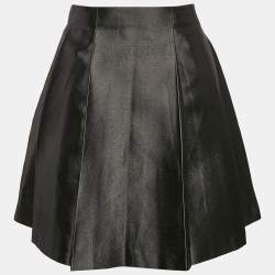Burberry Kids Metallic Grey Gabardine Pleated Skirt 14 Yrs