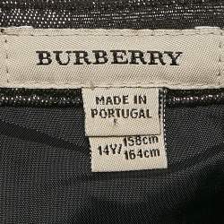 Pre Owned Burberry Black Checked Lurex Pleated Mini Skirt 14 Yrs