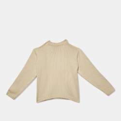 Burberry Beige Embroidered Cotton Full Sleeve Jumper 10 Yrs