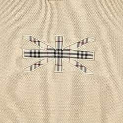 Burberry Beige Embroidered Cotton Full Sleeve Jumper 10 Yrs