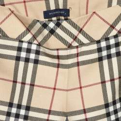 Burberry Kids Beige Vintage Check Wool Blend Wide Leg Pants 8 Yrs