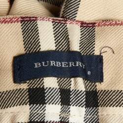 Burberry Kids Beige Vintage Check Wool Blend Wide Leg Pants 8 Yrs