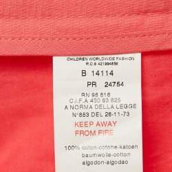 Burberry Pink Cotton Logo Detail Belted Wide Leg Pants 14 Yrs