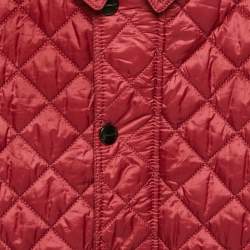 Burberry Kids Red Diamond Quilted Synthetic Jacket 8 Yrs 