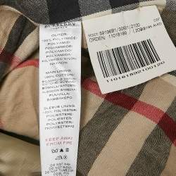 Burberry Kids Beige Nylon Button Front Quilted Jacket 12 Yrs
