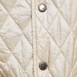Burberry Kids Beige Nylon Button Front Quilted Jacket 12 Yrs