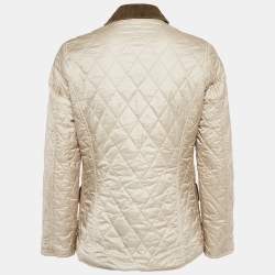 Burberry Kids Beige Nylon Button Front Quilted Jacket 12 Yrs