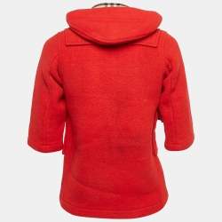 Burberry Kids Red Wool Felt Speciality Duffle Coat 4/5 Yrs