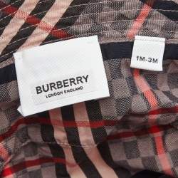 Pre Owned Burberry Kids Vintage Check Cotton Bucket Hat 1-3M