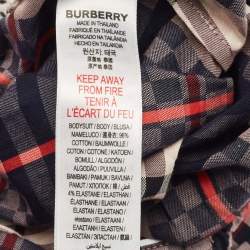 Burberry Kids Vintage Check Pattern Cotton Romper 3M