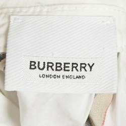 Burberry White Cotton Nova Stripe Detail Button Back Top 10yrs
