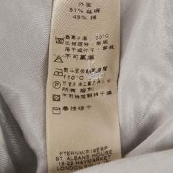 Burberry Light Grey Silk and Cotton Button Front Top 16 Yrs
