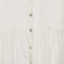 Burberry Kids White Silk and Cotton Button Front Top 16 Yrs