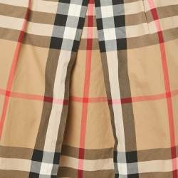 Pre Owned Burberry Kids Dark Beige Nova Check Cotton Skirt 12 Yrs