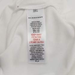 Pre Owned قميص بولو قطن أبيض للأطفال من بربري 6 سنوات