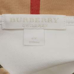 Pre Owned قميص بولو قطن أبيض للأطفال من بربري 6 سنوات