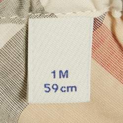 Pre Owned Burberry Kids White Checks Stretch Cotton Dress Set 1M