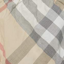 Pre Owned Burberry Kids White Checks Stretch Cotton Dress Set 1M