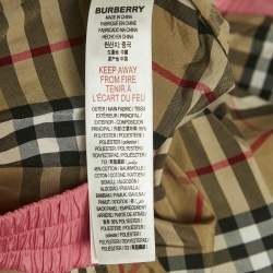Pre Owned Burberry Kids Beige/Brown Checks Cotton Blend Trousers 10Yrs