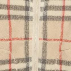 مملوكة مسبقًا Burberry Beige Fleece Wool Little Girl's Brian Check Jacket 6 Yrs