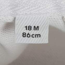 Pre Owned Burberry Kids White Logo Print Cotton Pique Dress 18M