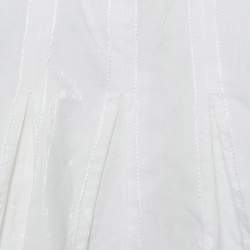 Pre Owned Burberry Kids White Cotton Pleated Mini Dress 12M