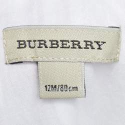 Pre Owned Burberry Kids White Cotton Pleated Mini Dress 12M