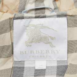 Pre Owned Burberry Children Blue Synthetic Down Puffer 12M