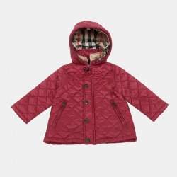 Pre Owned سترة بربري أطفال بورجوندي مبطنة صناعية 9 شهور