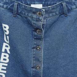 Burberry Blue Logo Print Denim Skirt (12 Yrs)