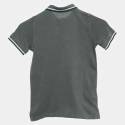 CH Carolina Herrera Kids Grey Logo Print Cotton Pique Polo T-Shirt 6 Yrs