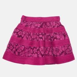 CH Carolina Herrera Kids Pink Floral Lace Mini Skirt 4 Yrs