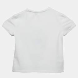 Pre Owned CH Carolina Herrera Kids White Floral Embroidered Cotton Top 4 Yrs