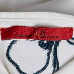Pre Owned CH Carolina Herrera Kids White Floral Embroidered Cotton Top 4 Yrs