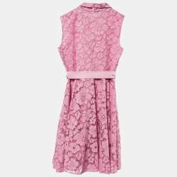 CH Carolina Herrera Kids Pink Lace Bow Detail Dress Size 10 Yrs