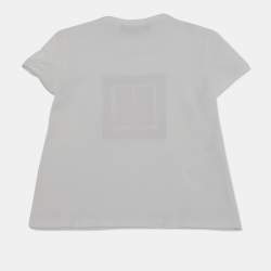 Pre Owned تيشيرت سي أتش كارولينا هيريرا أطفال أبيض مزين بالترتر الأحمر بشعار CH 4 سنوات