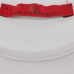 Pre Owned تيشيرت سي أتش كارولينا هيريرا أطفال أبيض مزين بالترتر الأحمر بشعار CH 4 سنوات