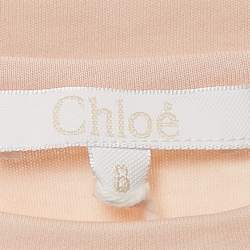 Chloe Kids Pink Guipure Lace Trim Cotton Jersey Dress 8 Yrs 