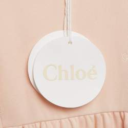Chloé Kids Pink Guipure Lace Trim Cotton Jersey Dress 6 Yrs 
