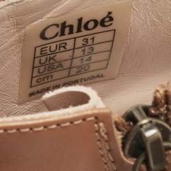 Chloe Brown Leather Susanna Studded Ankle Boots Size 31