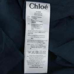 Chloe Blue Crepe Ruffled Lace Overlay Detail Dress 10 Yrs