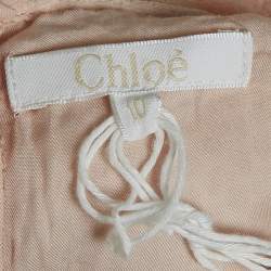 Chloe Kids Pink Lace Trim Gauze Ruffled Trim Blouse 10 Yrs 