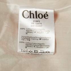 Pre Owned Chloe Kids Orange/Multicolor Floral Print Cotton Off-Shoulder Dress 10 Yrs