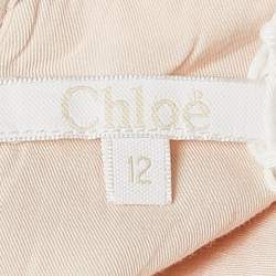 مملوكة مسبقًا Chloe Light Orange Sequin Detail Silk Cut-Out Dress 12 Yrs