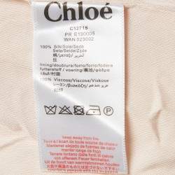 مملوكة مسبقًا Chloe Light Orange Sequin Detail Silk Cut-Out Dress 12 Yrs