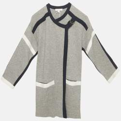 Pre Owned Chloé Kids Grey Knit Crossover Jacket 6Yrs