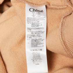 Chloe Kids Caramel Brown Logo Embroidery Cotton Hooded Sweatshirt 14 Yrs 
